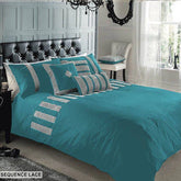 3 Pcs Sequence lace duvet set - Teal